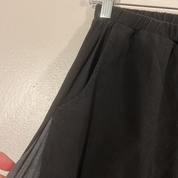 Palma Leone black/gray elastic waist wide leg pants - Picture 4 of 9